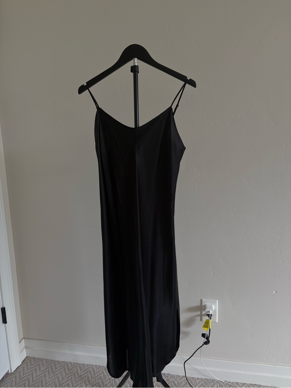 Vintage Vanity Fair Black Maxi Slip Dress 36/32 Adjustable Straps